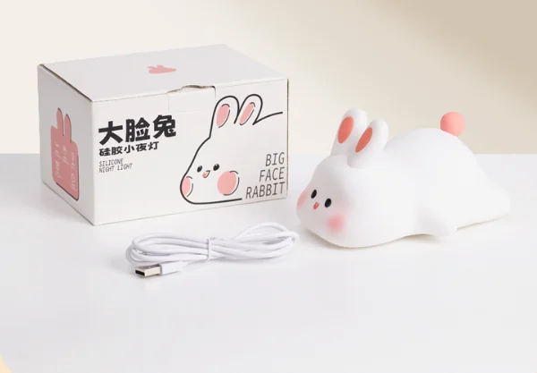 Mignonne Veilleuse Lapin en Silicone