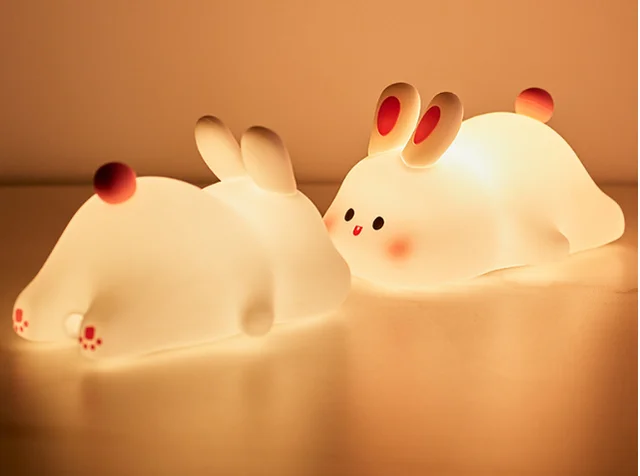 Mignonne Veilleuse Lapin en Silicone