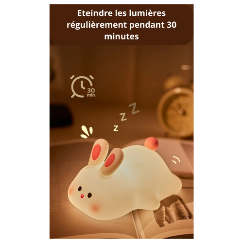 Mignonne Veilleuse Lapin en Silicone