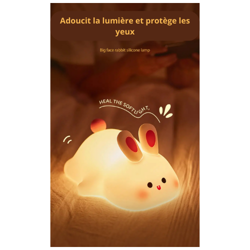 Mignonne Veilleuse Lapin en Silicone